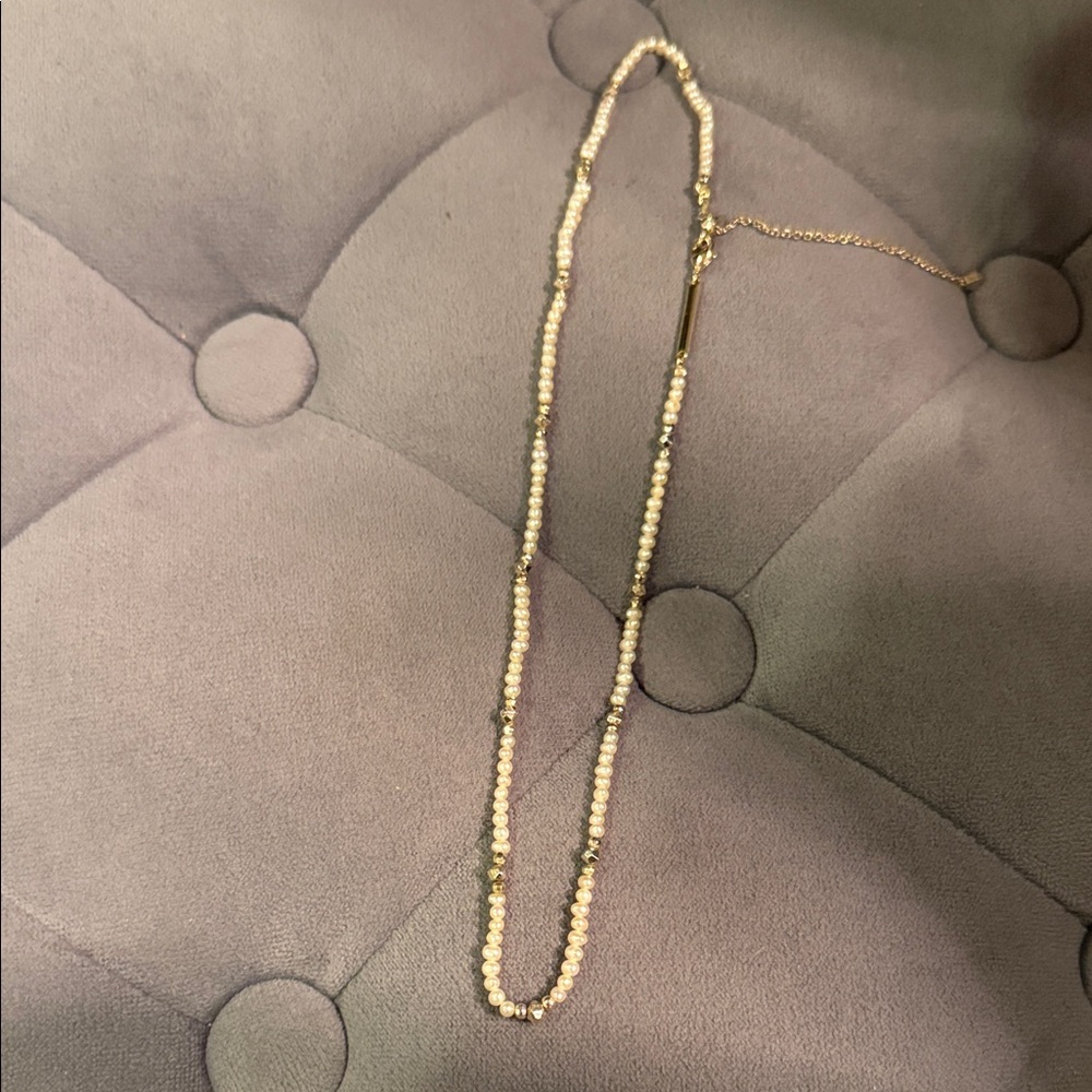 Kendra Scott Gold and White Beaded Necklace